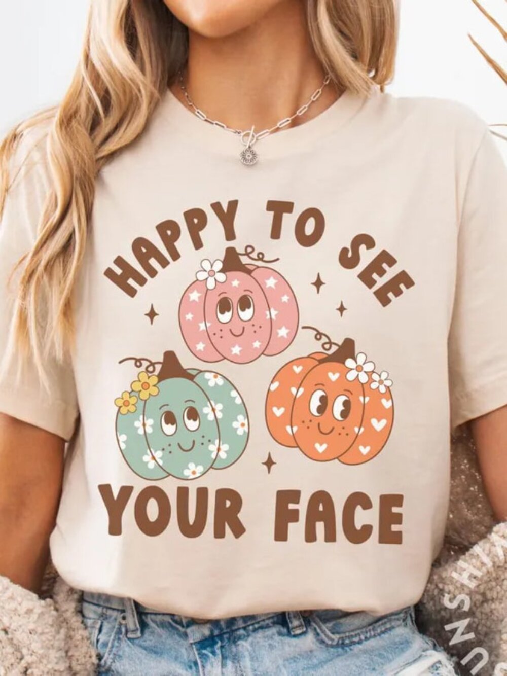 Happy To See Your Face Shirt, Cute Teacher Fall Shirt, Pumpkin Tee